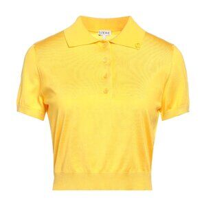 Loewe Cropped Yellow Silk Polo - Small